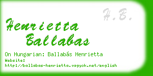 henrietta ballabas business card