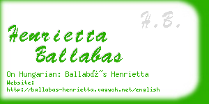 henrietta ballabas business card